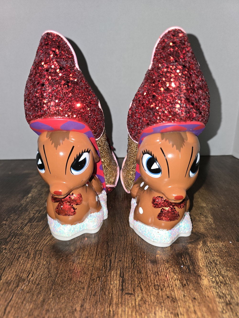 Irregular Choice Baby Deer Glitter Red Bow Heels - Picture 2 of 10